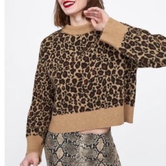 Zara Animal Print Sweater - Brown and Black - Picture 3 of 4